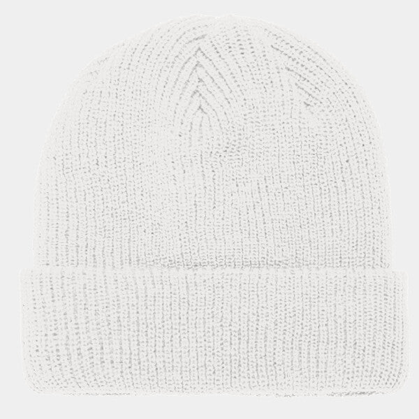 RIBBED CUFFED KNIT BEANIE