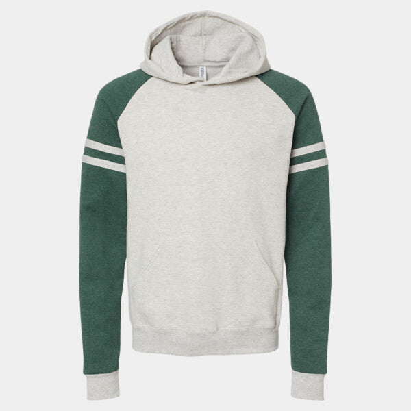 NUBLEND® VARSITY COLORBLOCKED RAGLAN HOODED SWEATSHIRT