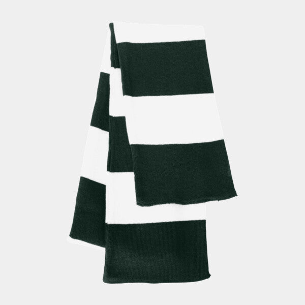 RUGBY-STRIPED KNIT SCARF