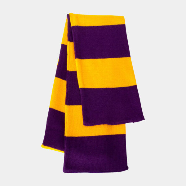 RUGBY-STRIPED KNIT SCARF