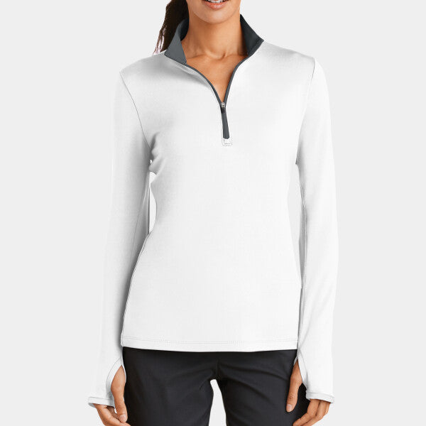 LADIES DRI FIT STRETCH 1/2 ZIP COVER UP