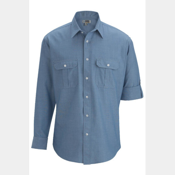 MEN'S CHAMBRAY ROLL-UP SLEEVE SHIRT