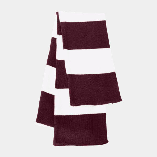 RUGBY-STRIPED KNIT SCARF