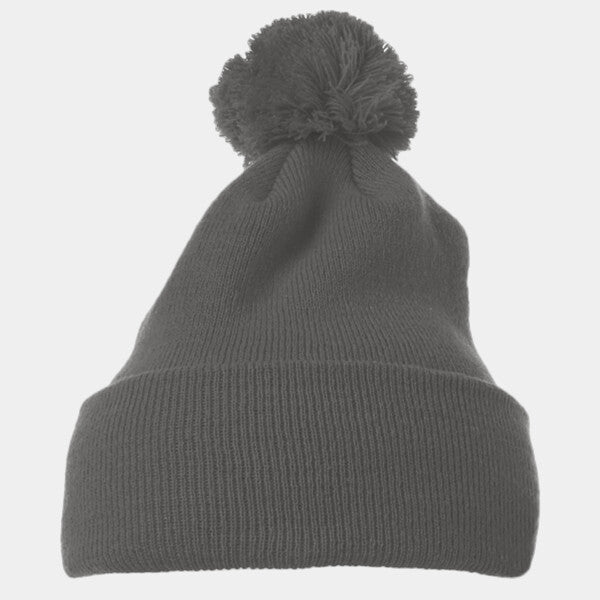 CUFFED KNIT BEANIE WITH POM POM HAT