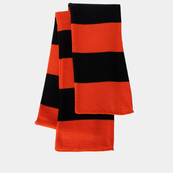 RUGBY-STRIPED KNIT SCARF