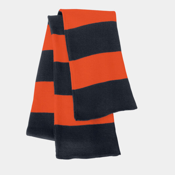 RUGBY-STRIPED KNIT SCARF