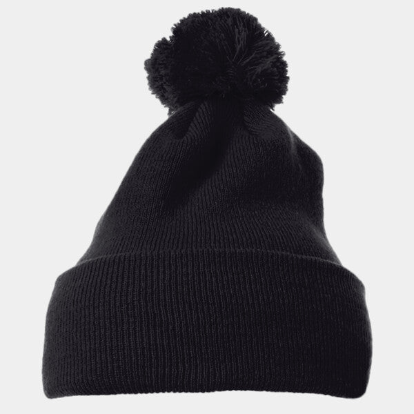 CUFFED KNIT BEANIE WITH POM POM HAT