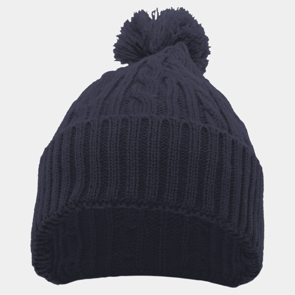 CABLE KNIT POM-POM BEANIE