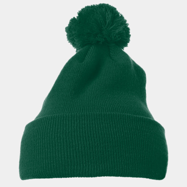 CUFFED KNIT BEANIE WITH POM POM HAT