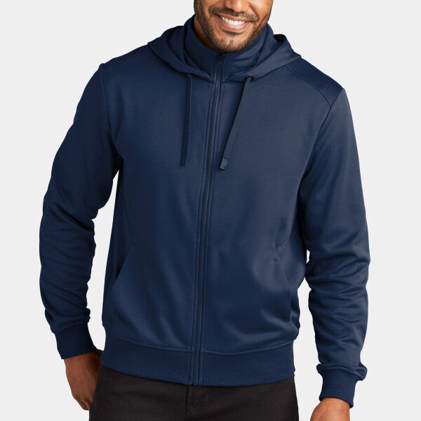 SMOOTH FLEECE HOODED JACKET