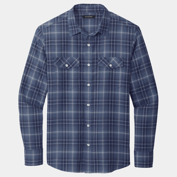 LONG SLEEVE OMBRE PLAID SHIRT