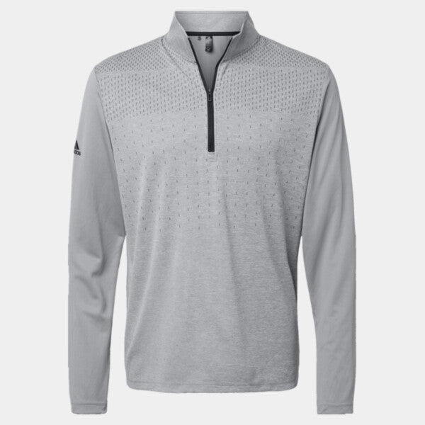 HEATHER BLOCK PRINT QUARTER-ZIP PULLOVER