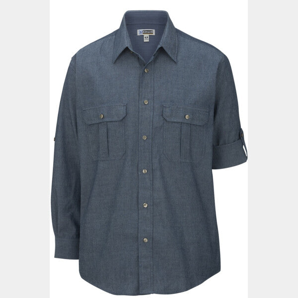 MEN'S CHAMBRAY ROLL-UP SLEEVE SHIRT