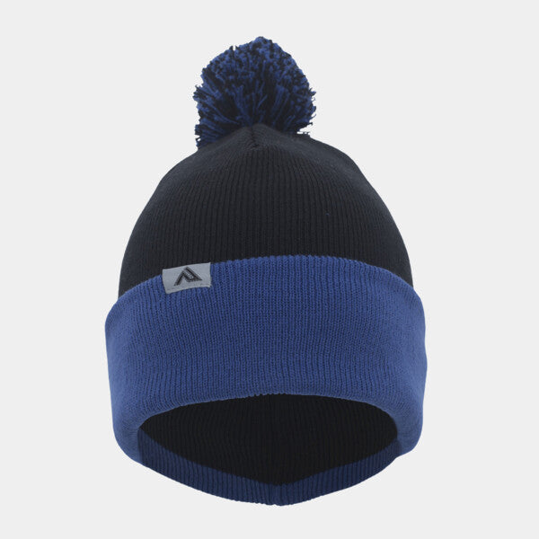 KNIT FOLD-OVER POM-POM BEANIE