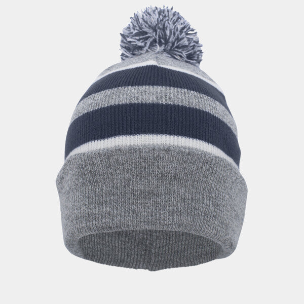 KNIT FOLD-OVER POM-POM BEANIE