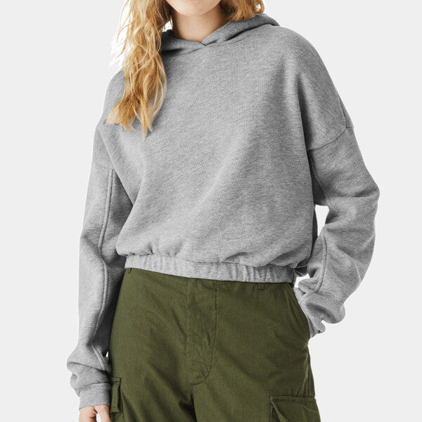 LADIES' SPONGE FLEECE CINCHED BOTTOM HOODED SWEATSHIRT