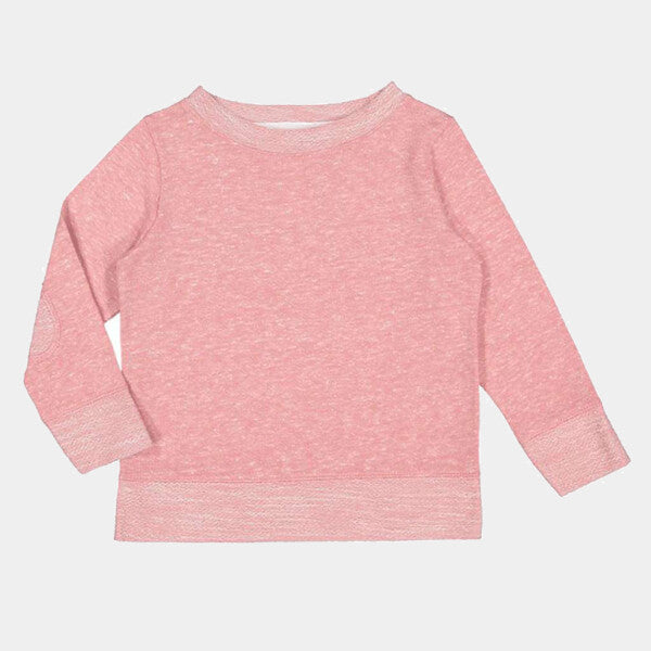 TODDLER HARBORSIDE MELANGE FRENCH TERRY CREWNECK WITH ELBOW PATCHES