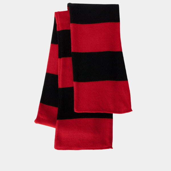 RUGBY-STRIPED KNIT SCARF