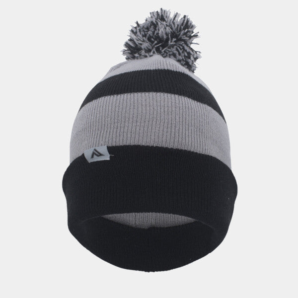 KNIT FOLD-OVER POM-POM BEANIE
