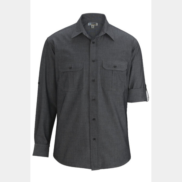 MEN'S CHAMBRAY ROLL-UP SLEEVE SHIRT