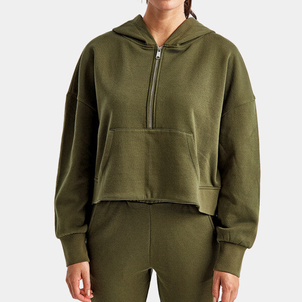LADIES' ALICE HALF-ZIP HOODED SWEATSHIRT