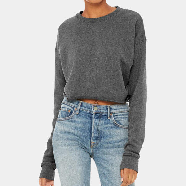 LADIES' CROPPED FLEECE CREW