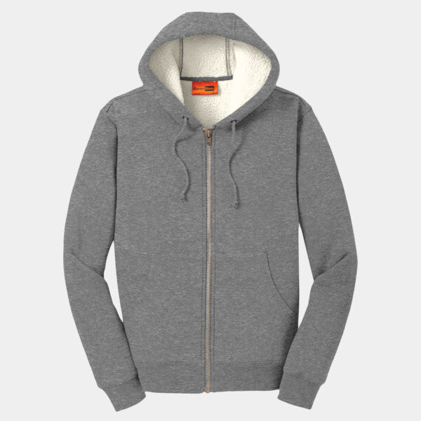 HEAVYWEIGHT SHERPA LINED HOODED FLEECE JACKET