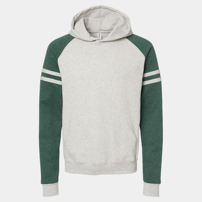 NUBLEND® VARSITY COLORBLOCKED RAGLAN HOODED SWEATSHIRT