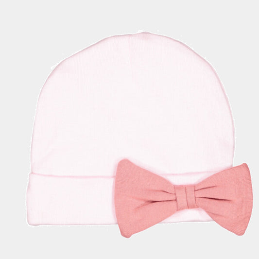 INFANT BABY RIB BOW CAP