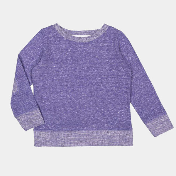 TODDLER HARBORSIDE MELANGE FRENCH TERRY CREWNECK WITH ELBOW PATCHES