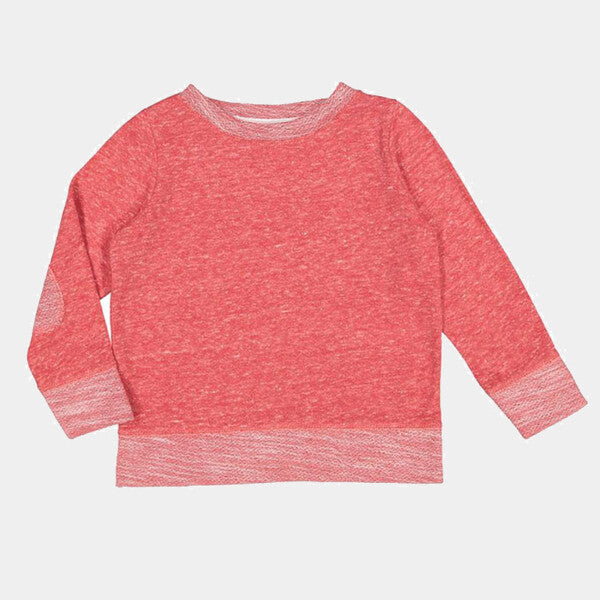 TODDLER HARBORSIDE MELANGE FRENCH TERRY CREWNECK WITH ELBOW PATCHES