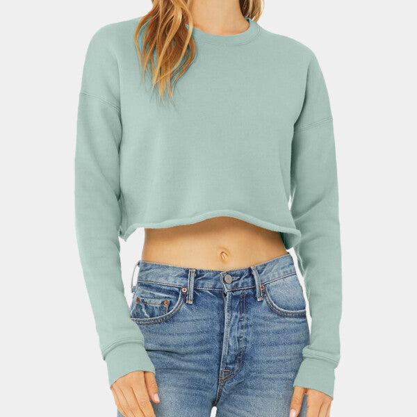 LADIES' CROPPED FLEECE CREW
