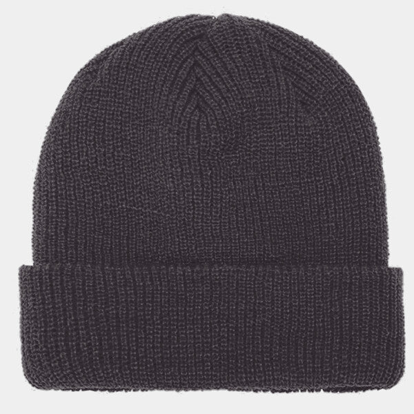 RIBBED CUFFED KNIT BEANIE