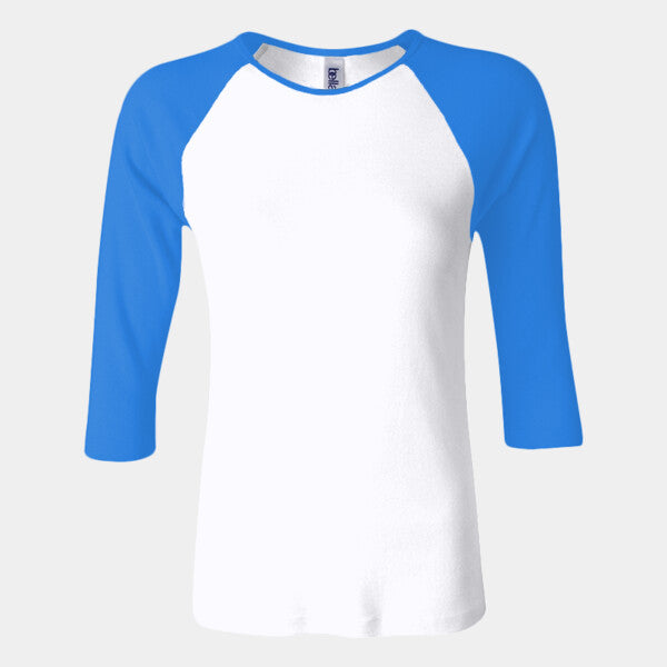 LADIES' BABY RIB THREE-QUARTERSLEEVE CONTRAST RAGLAN T-SHIRT