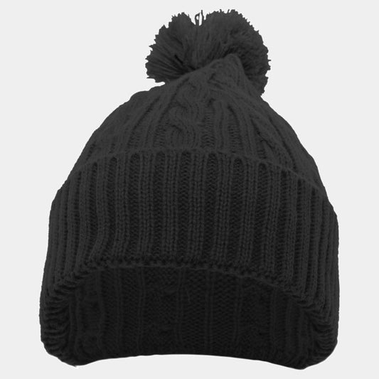 CABLE KNIT POM-POM BEANIE