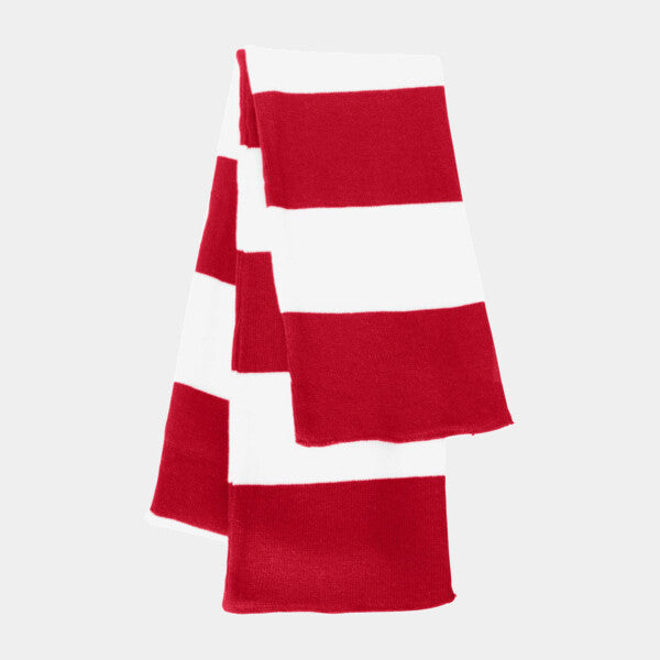 RUGBY-STRIPED KNIT SCARF