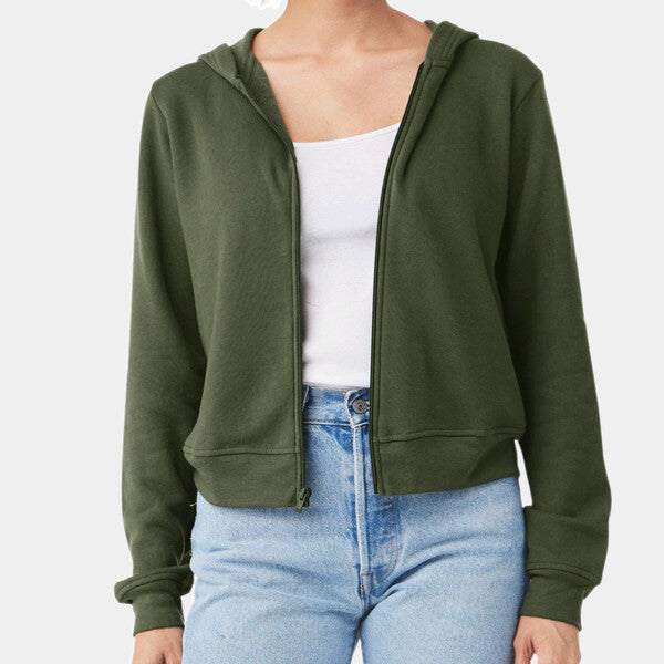 LADIES' SPONGE FLEECE FULL-ZIP HOODED SWEATSHIRT