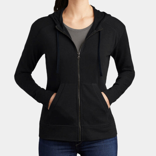 ® LADIES POSICHARGE ® TRI BLEND WICKING FLEECE FULL ZIP HOODED JACKET