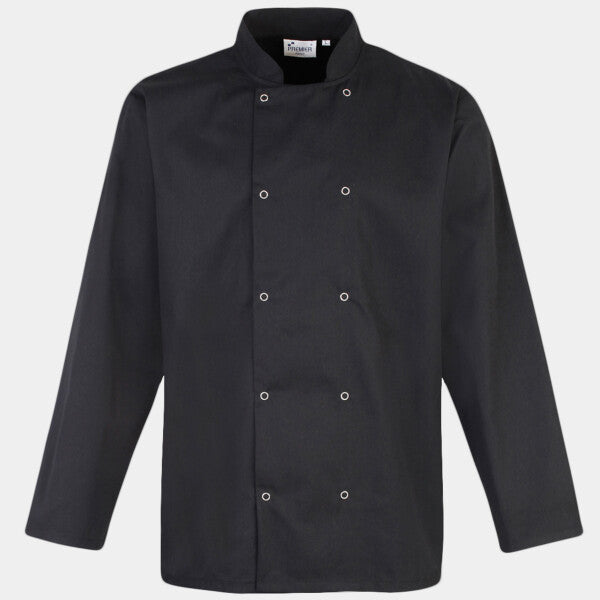 STUDDED FRONT LONG SLEEVE CHEF'S JACKET