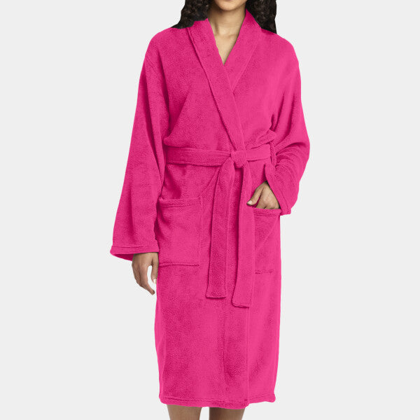 PLUSH MICROFLEECE SHAWL COLLAR ROBE