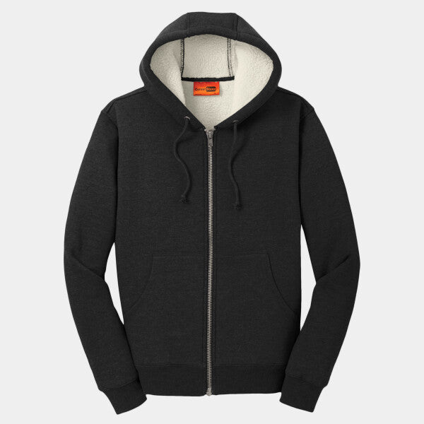HEAVYWEIGHT SHERPA LINED HOODED FLEECE JACKET