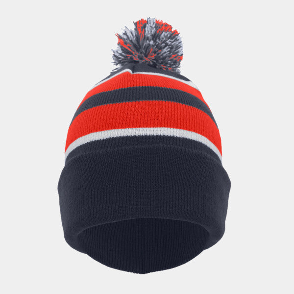 KNIT FOLD-OVER POM-POM BEANIE