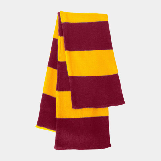 RUGBY-STRIPED KNIT SCARF