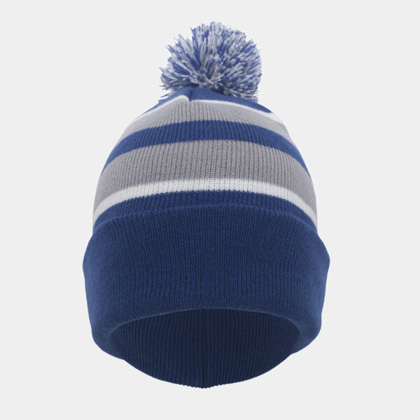 KNIT FOLD-OVER POM-POM BEANIE