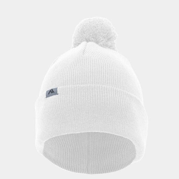 KNIT FOLD-OVER POM-POM BEANIE