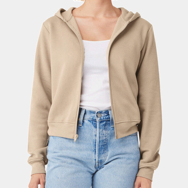 LADIES' SPONGE FLEECE FULL-ZIP HOODED SWEATSHIRT