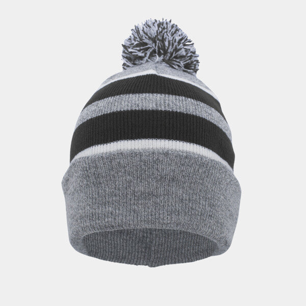 KNIT FOLD-OVER POM-POM BEANIE