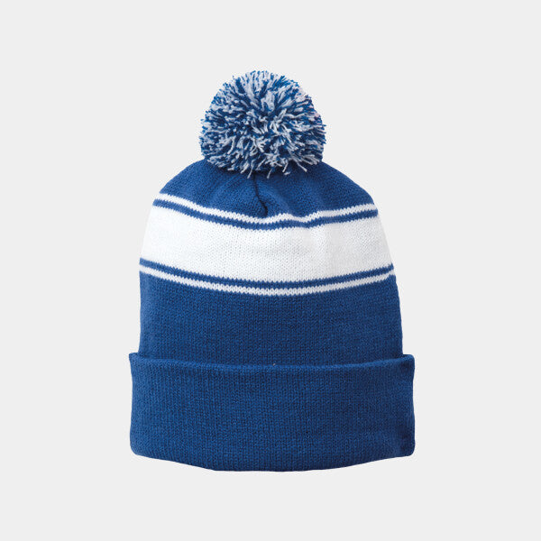 STRIPE POM POM BEANIE