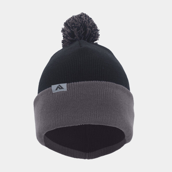 KNIT FOLD-OVER POM-POM BEANIE