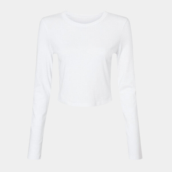 LADIES' MICRO RIBBED LONG SLEEVE BABY TEE